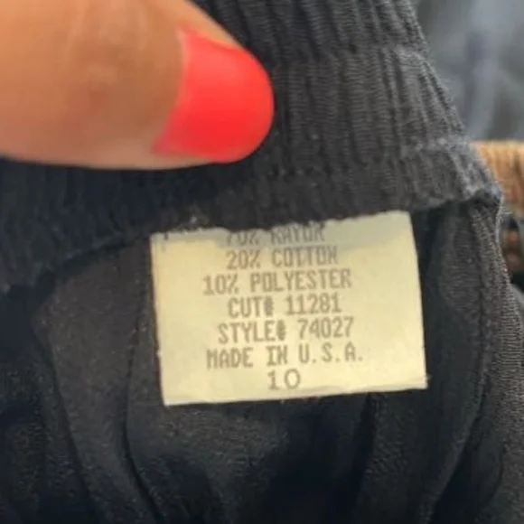 Spencer Alexis Vintage Womens Black Brown Patchwork Two-Piece Set Made In Usa 10 - Picture 8 of 8